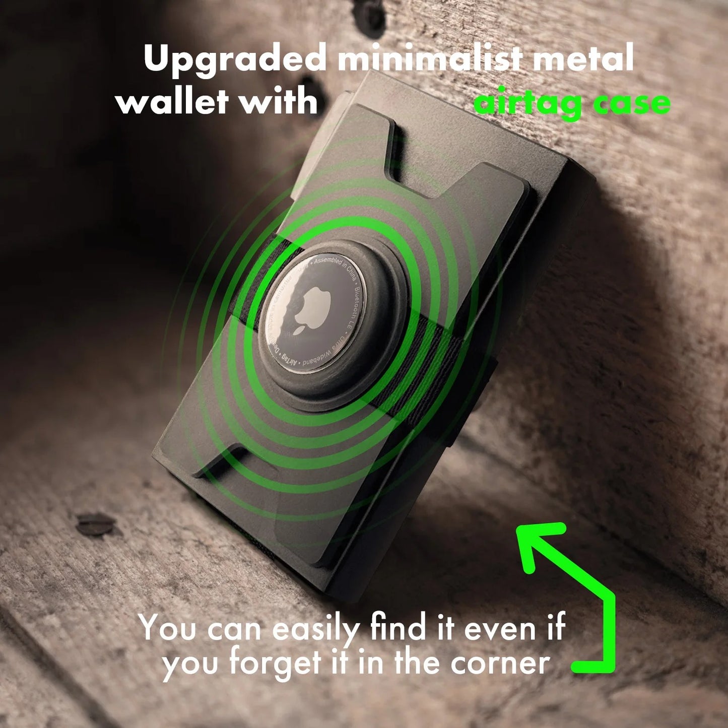 AURVIA™ SmartVault – Portefeuille Métallique Intelligent avec Support AirTag & Protection RFID