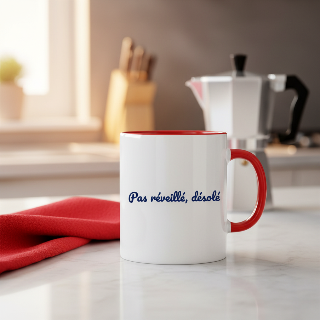 Mug "Pas réveillé, désolé"
