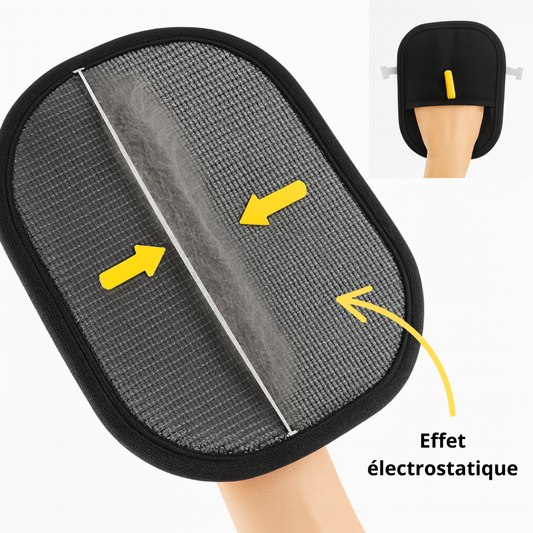 Gant anti-poils en maille – Dites adieu aux vêtements couverts de poils