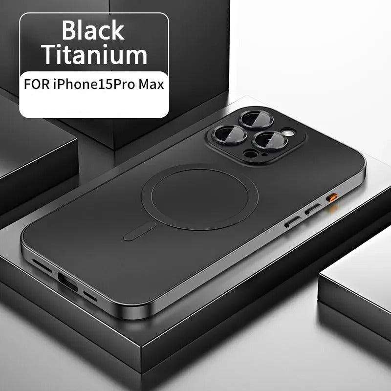 AURVIA™ MagFrame – Coque iPhone Ultra-Fine Magnétique en Aluminium Brossé