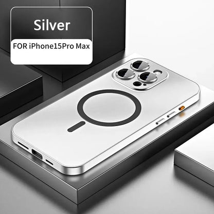 AURVIA™ MagFrame – Coque iPhone Ultra-Fine Magnétique en Aluminium Brossé