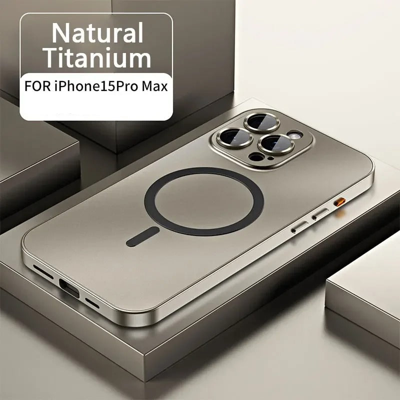 AURVIA™ MagFrame – Coque iPhone Ultra-Fine Magnétique en Aluminium Brossé