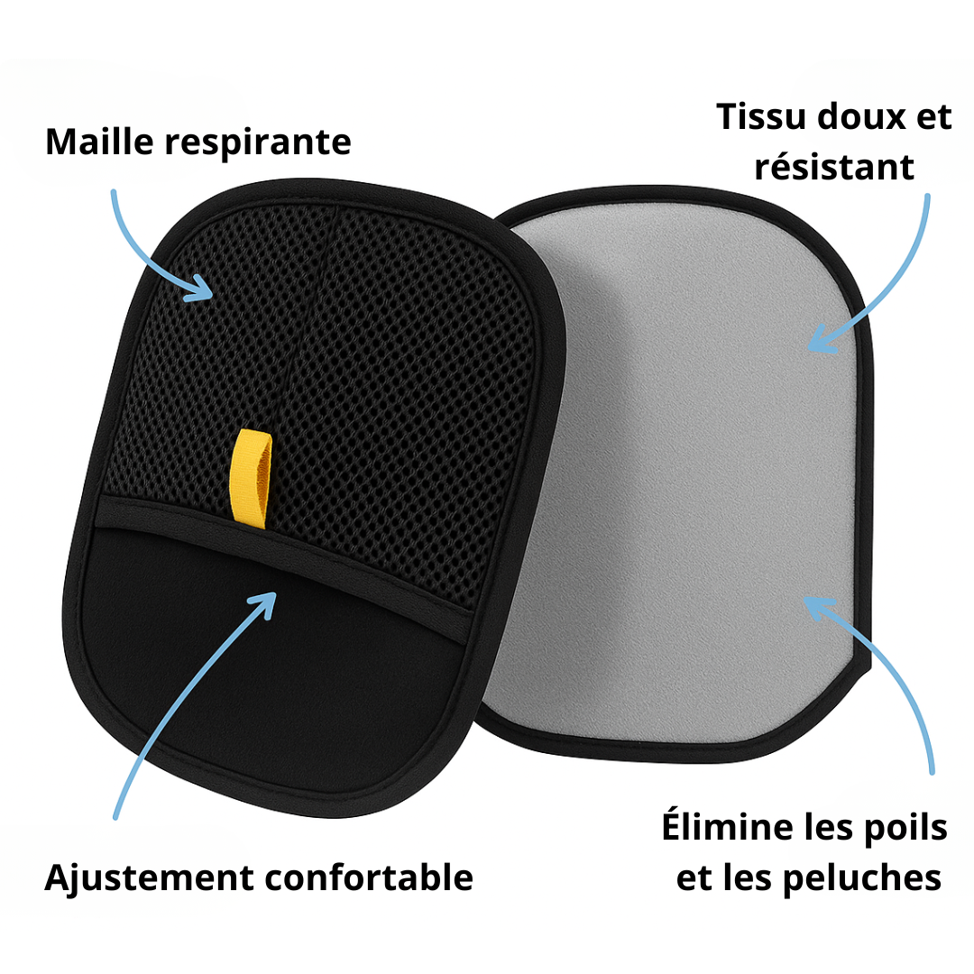 Gant anti-poils en maille – Dites adieu aux vêtements couverts de poils