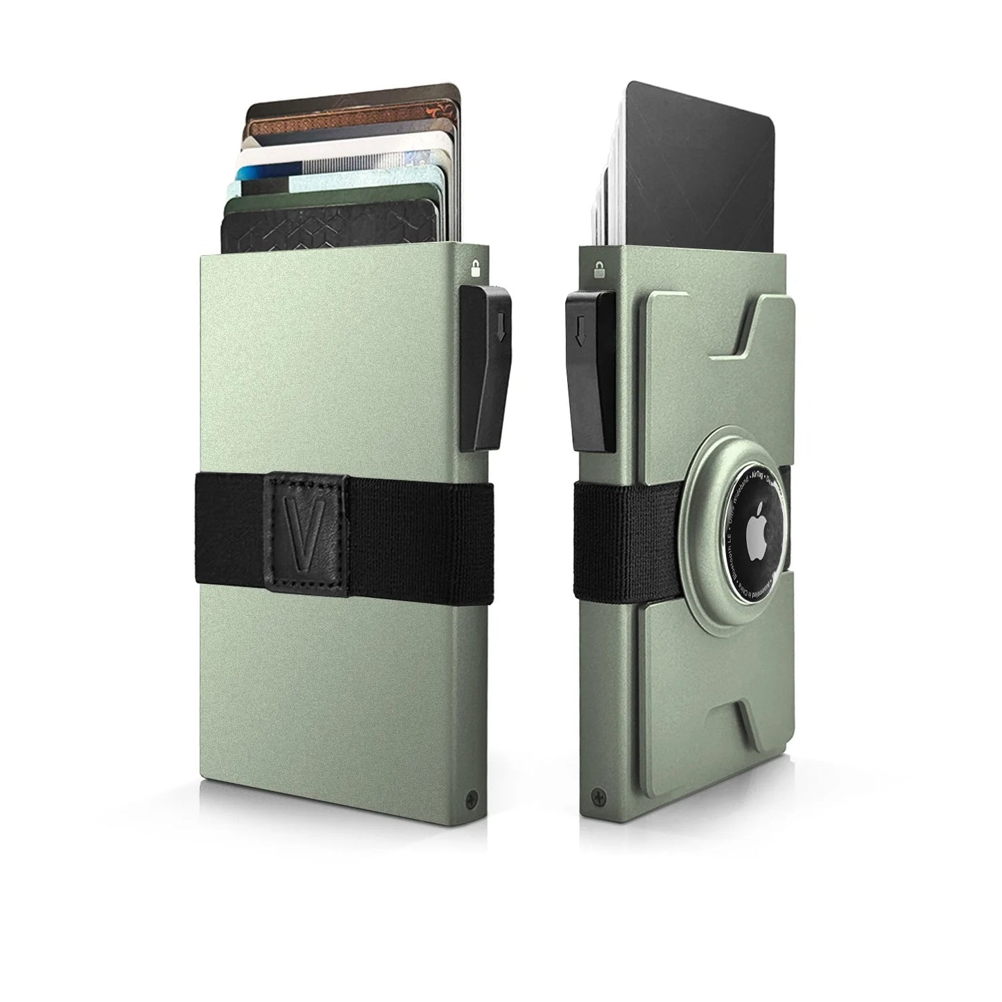 AURVIA™ SmartVault – Portefeuille Métallique Intelligent avec Support AirTag & Protection RFID