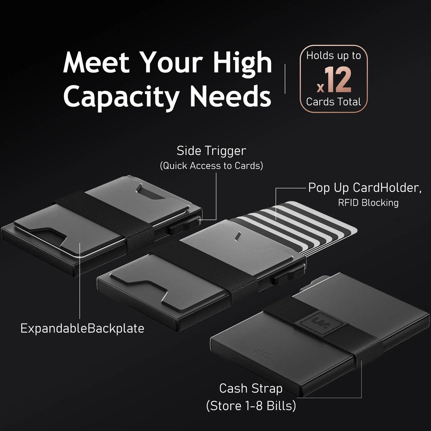 AURVIA™ SmartVault – Portefeuille Métallique Intelligent avec Support AirTag & Protection RFID