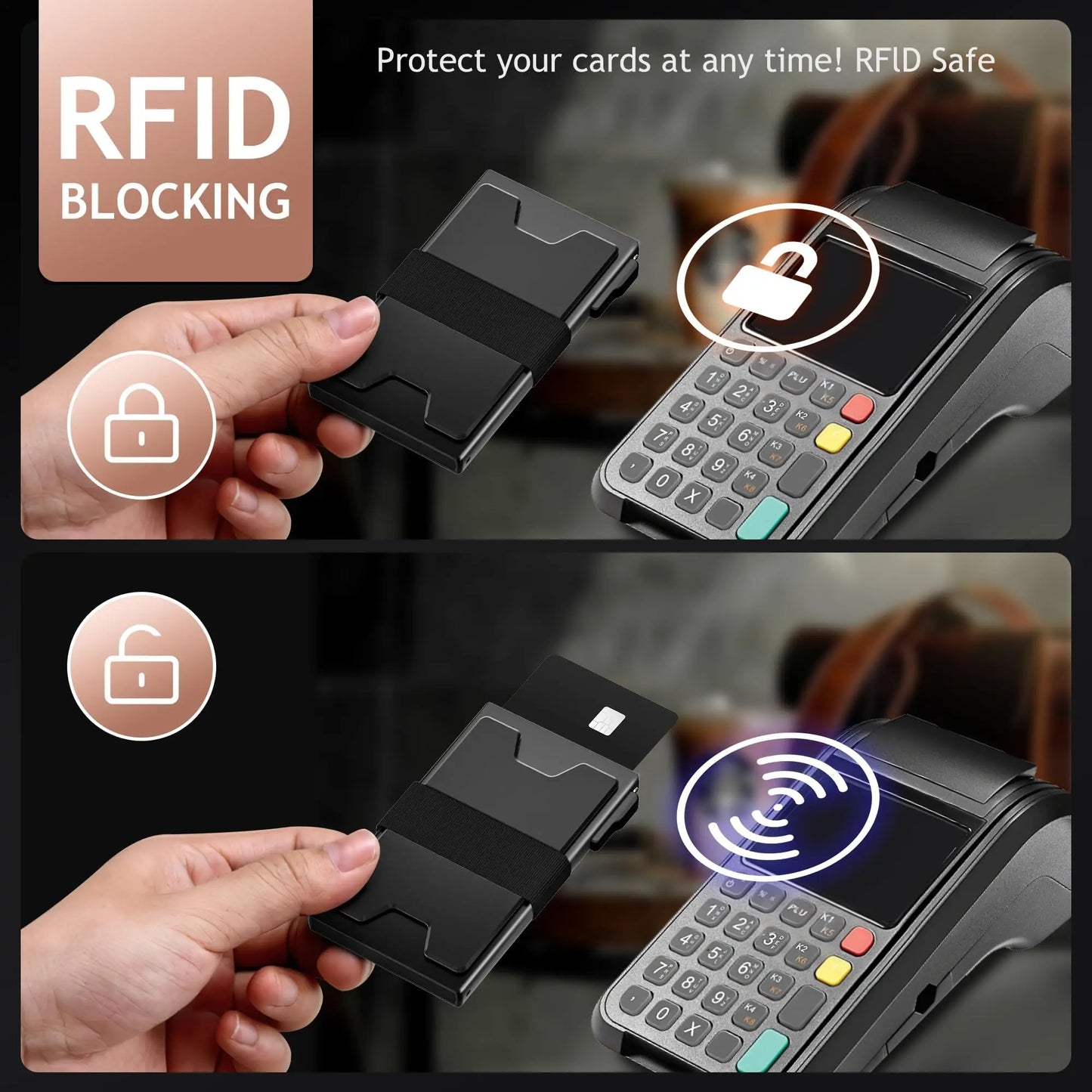 AURVIA™ SmartVault – Portefeuille Métallique Intelligent avec Support AirTag & Protection RFID